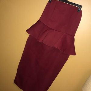 Strapless Peplum Dress